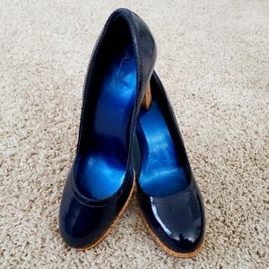 Aldo Blue Patent Leather Heels Size 8